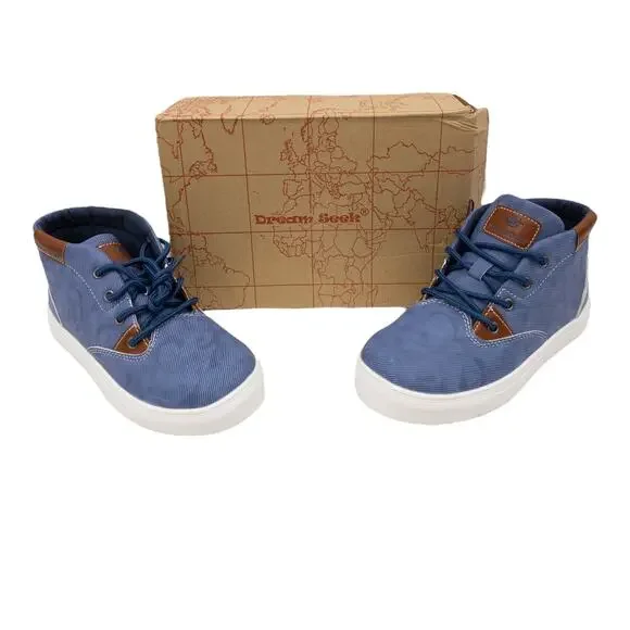 Dream Seek Denim Blue Lace Up Hi-Top Sneakers LB3 - Picture 5 of 13